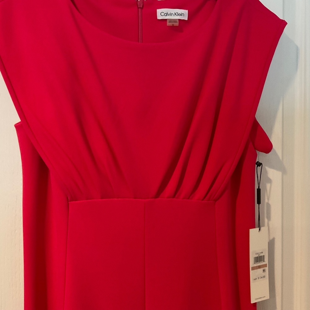 Calvin Klein; Jumpsuit; Size 12 USA; Dark Pink; Wide leg crop jumpsuit;